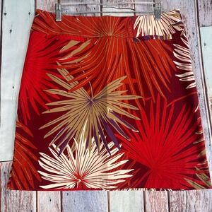 Gap Women's Hawaiian Tropical Palm Leaf Cotton Mini Skirt Size 12 RN54023